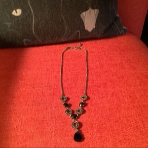 Avon simulated sapphire and marcasite necklace
